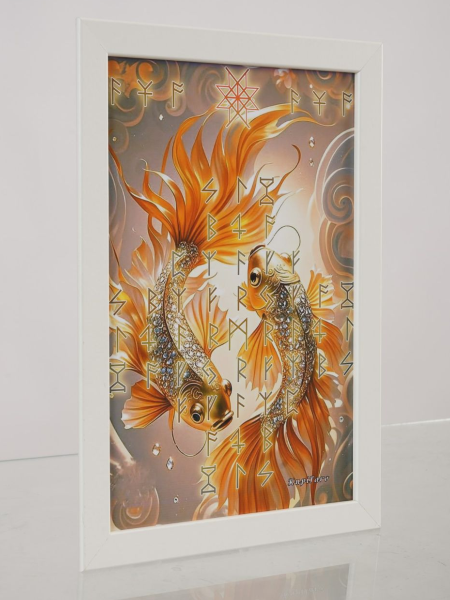 Картина-руноскрип «Рыбки», 24×33 см